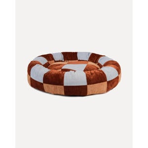 Hondenmand rond BLOCK-ROUND-BED-BROWN/BEIGE/BLUE-M