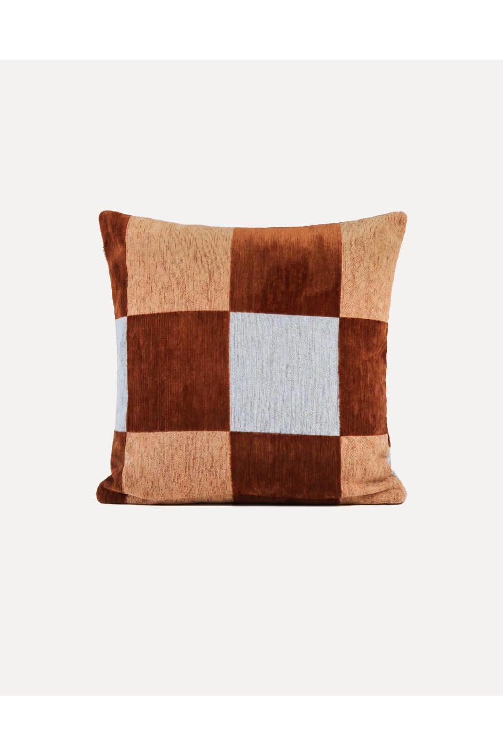 Dogguo Sierkussen BLOCK-CUSHION-BROWN/BEIGE/BLUE (50X50 cm)