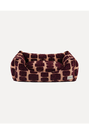 Hondenmand STAPLE-STONES-SOFA-PEACH/BORDEAUX-L