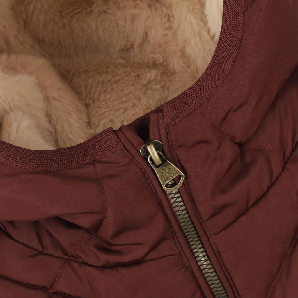 Donkerblauwe meisjes Tumble 'n Dry quilted winterjas van polyester met lange mouwen en ritssluiting
