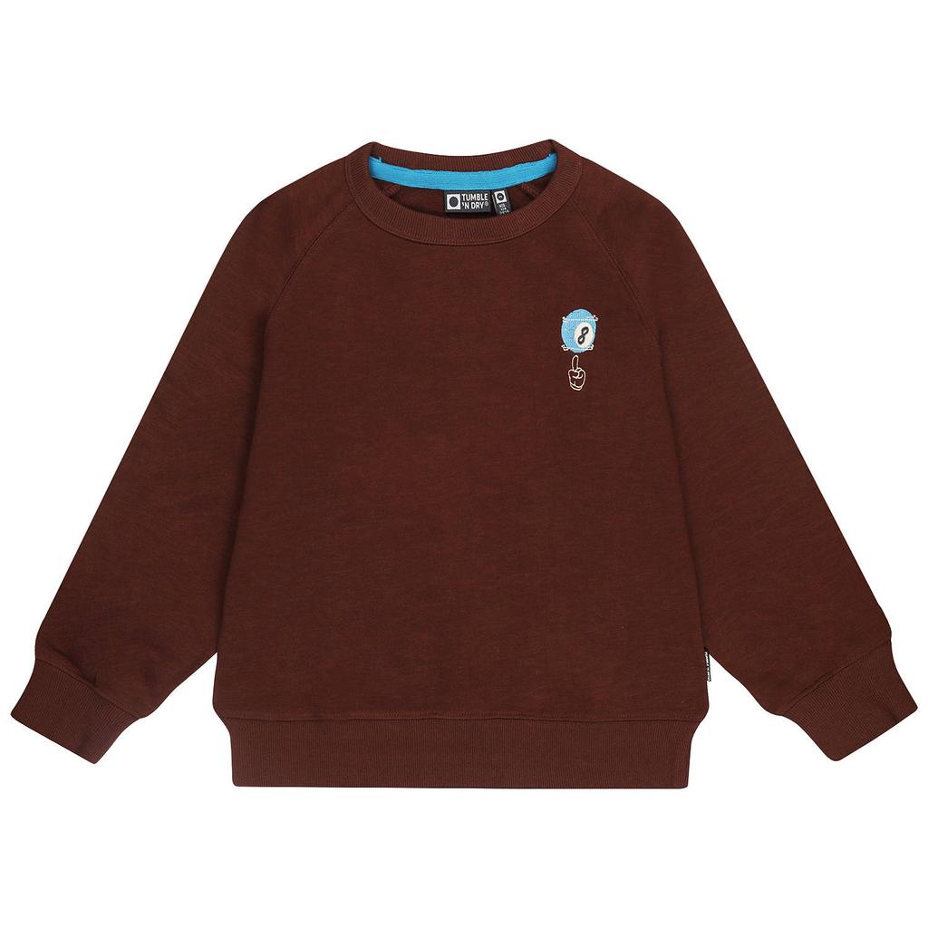 Donkerblauwe jongens Tumble 'n Dry sweater en met backprint, lange mouwen, ronde hals en borduursels