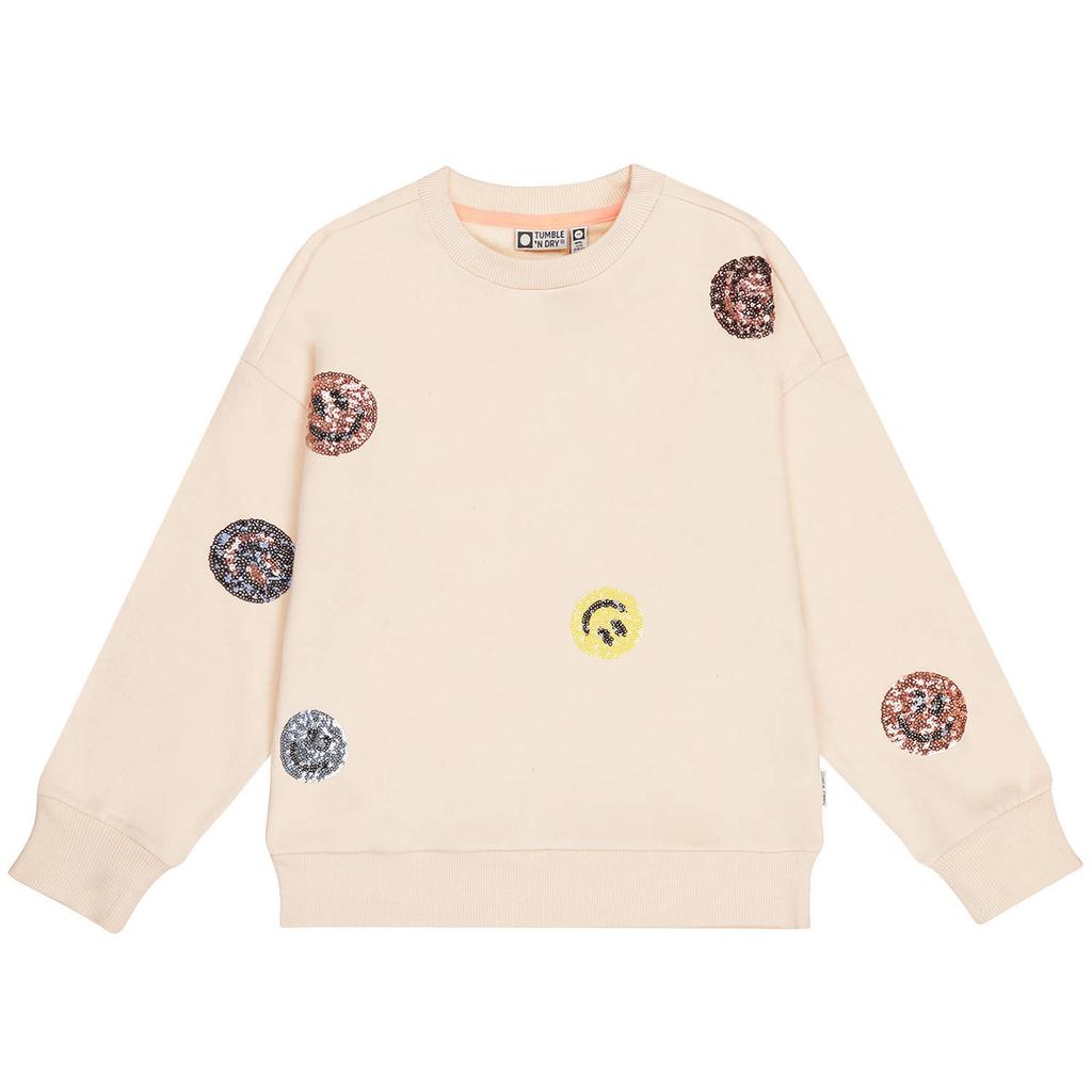 Beige meisjes Tumble 'n Dry sweater en print met lange mouwen en ronde hals