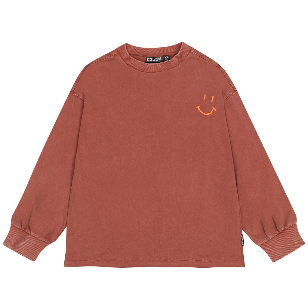 Rode jongens Tumble 'n Dry longsleeve boorden en met backprint, lange mouwen en ronde hals