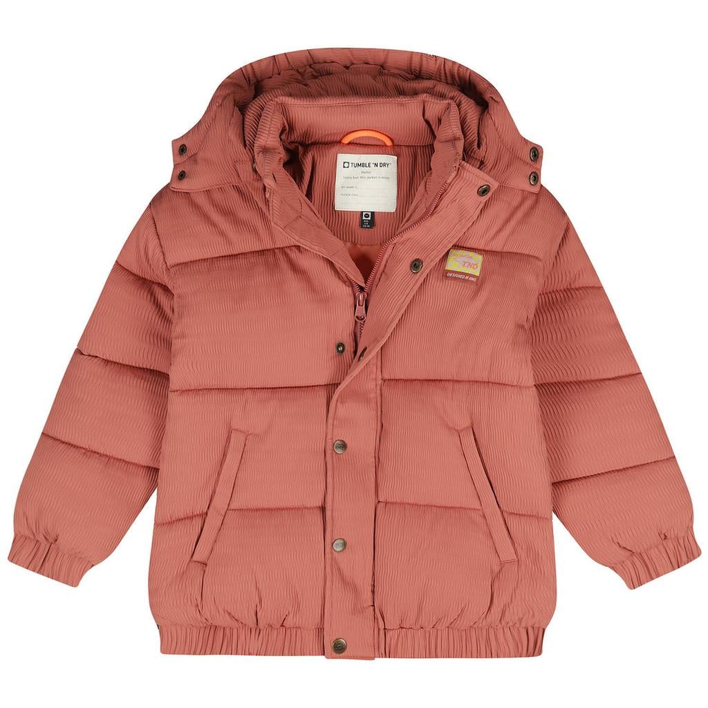 Oudroze meisjes Tumble 'n Dry winterjas van polyester met lange mouwen, rits- en drukknoopsluiting en elastische boord