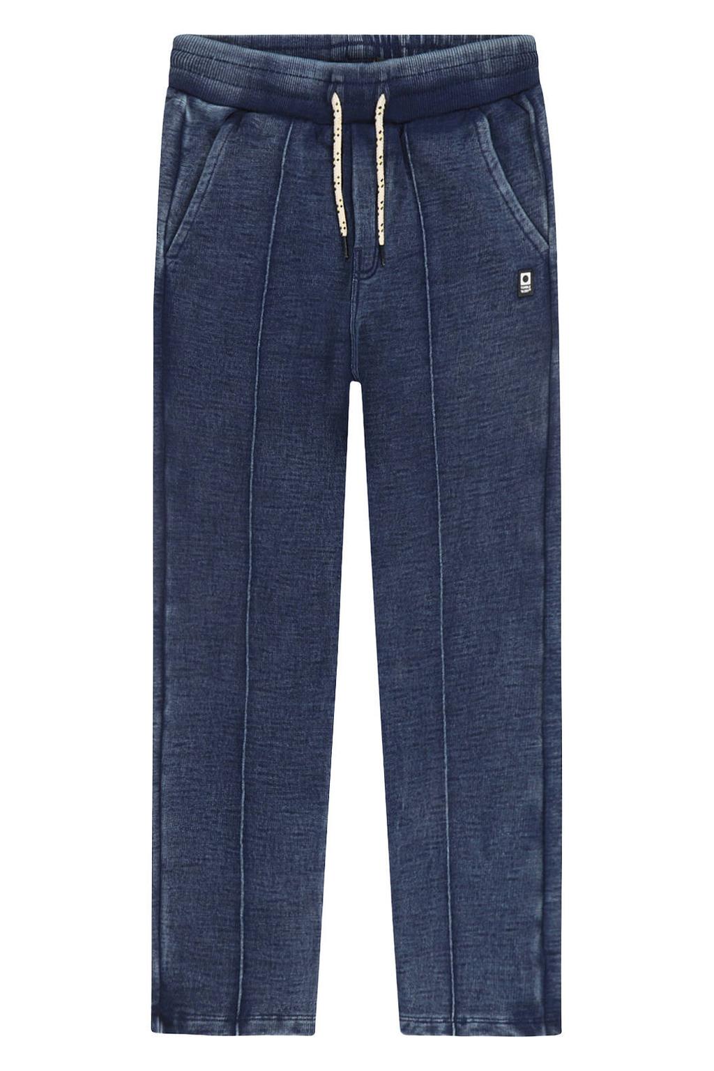 Medium blue denim jongens Tumble 'n Dry sweatpants mediumblauw met elastische tailleband met koord