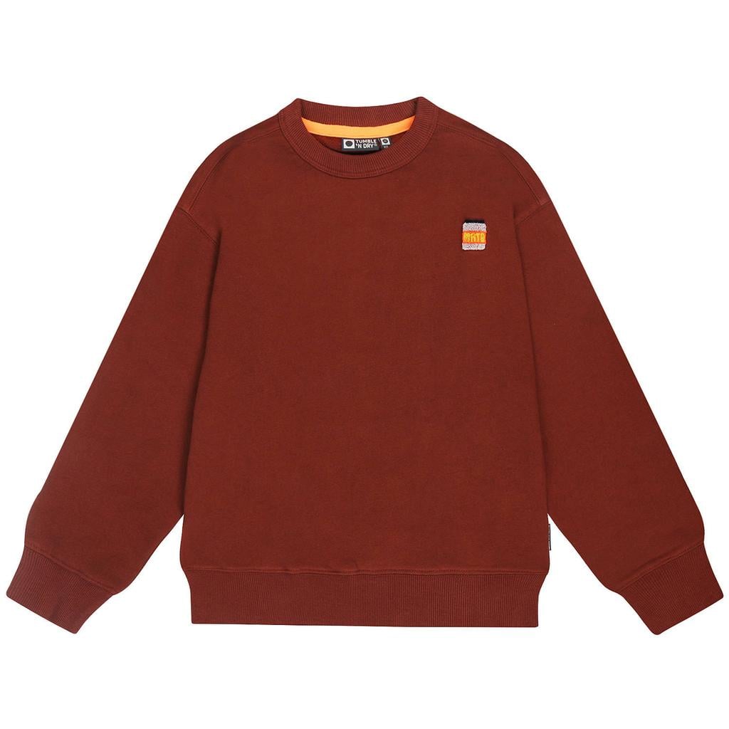 Rode jongens Tumble 'n Dry sweater en borduursels met backprint, lange mouwen en ronde hals