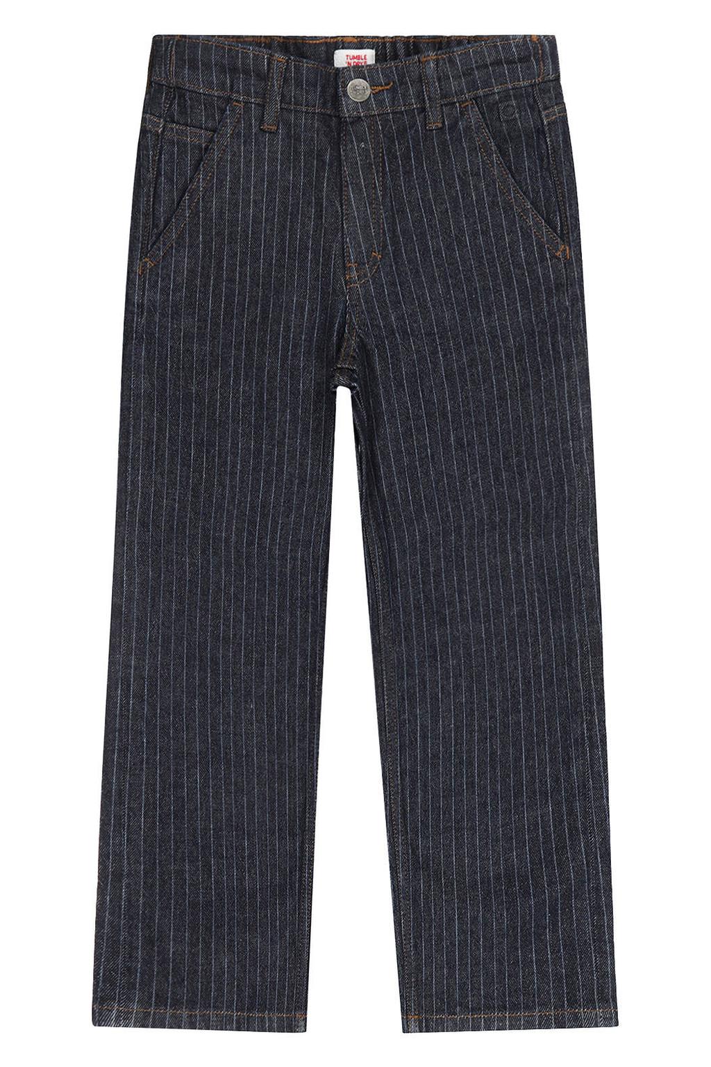 Tumble 'n Dry loose fit jeans met krijtstreep - donkerblauw