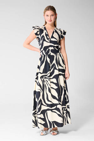 maxi jurk met print - zwart