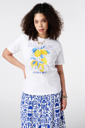 T-shirt Plus Size met print - wit