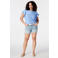 MS Mode top met textuur lichtblauw