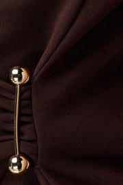 thumbnail: MS Mode aansluitend overslagtop Plus Size - donkerbruin
