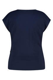 thumbnail: MS Mode aansluitend overslagtop met 3d applicatie Plus Size - donkerblauw
