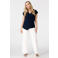 MS Mode aansluitend overslagtop met 3d applicatie Plus Size - donkerblauw