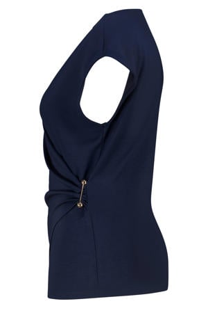 aansluitend overslagtop met 3d applicatie Plus Size - donkerblauw