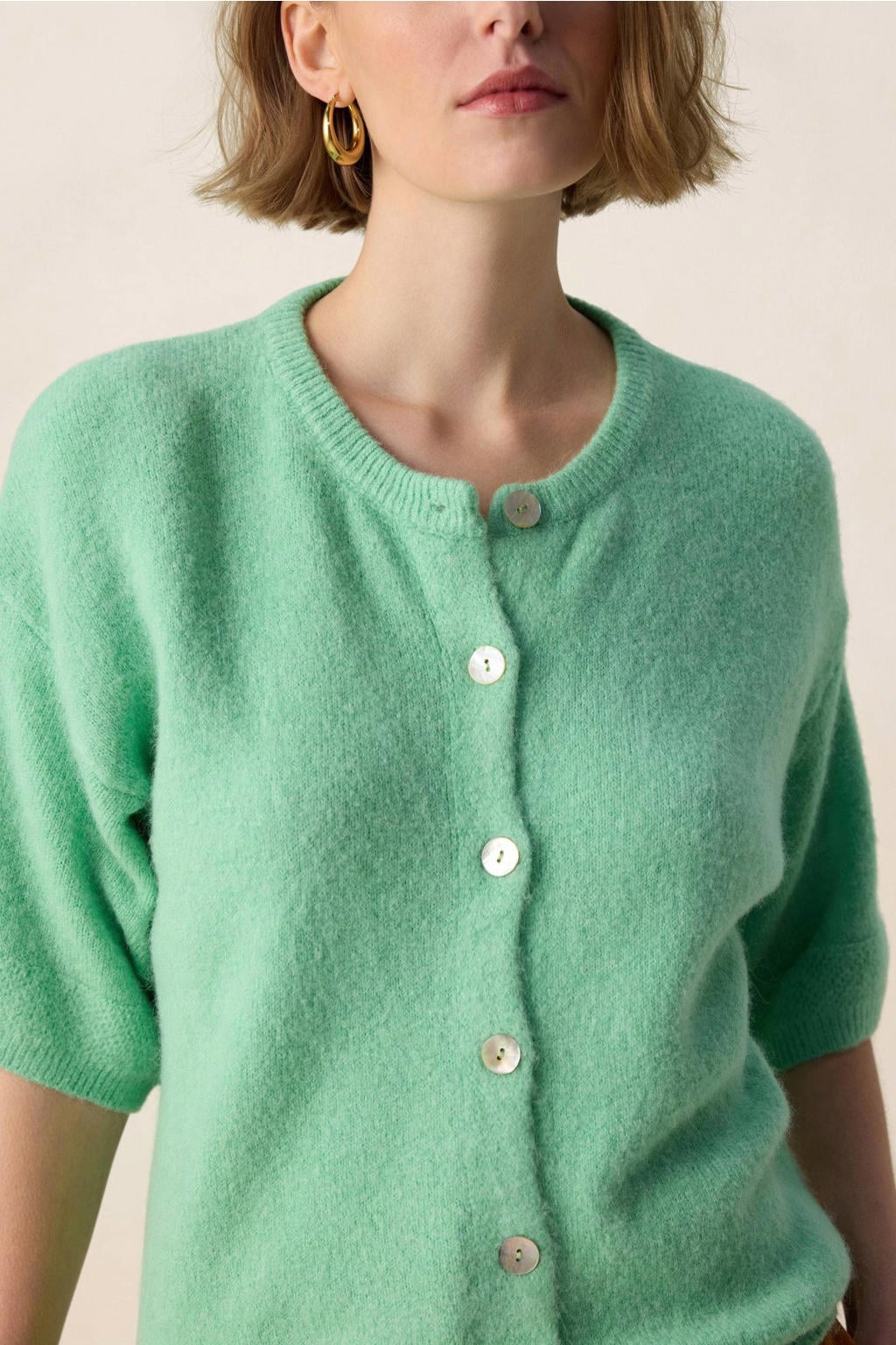 Sissy-Boy gebreid vest met wol - lichtgroen