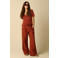 Sissy-Boy wide leg broek met linnen - bruin