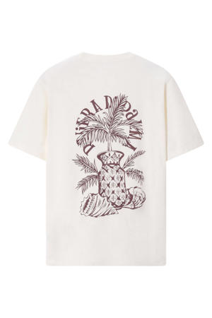 relaxed T-shirt met backprint wit