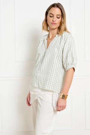 geruit blouse groen