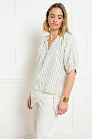 geruit blouse groen