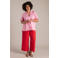 Yest Curve blouse met linnen roze