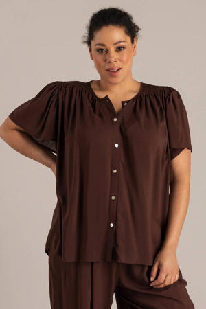 blousetop donkerbruin