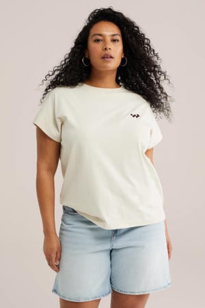 T-shirt met backprint ecru