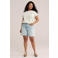 WE Fashion Curve T-shirt met backprint ecru