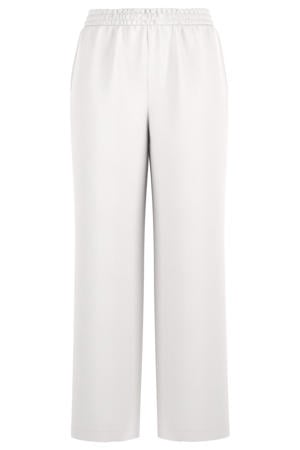 wide leg regular waist broek wit