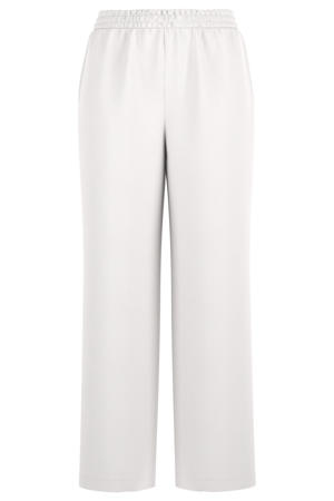 wide leg regular waist broek wit