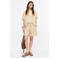 comma regular waist gestreepte casual short beige