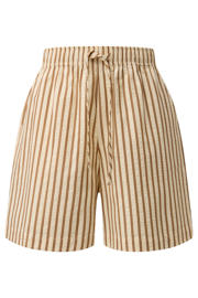 thumbnail: comma regular waist gestreepte casual short beige