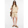 comma gestreepte blouse beige