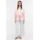 comma gestreepte blouse - lichtroze