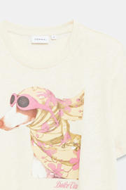 thumbnail: comma T-shirt met dierenprint wit