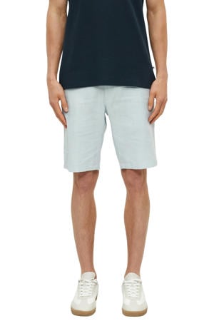 regular bermuda short met linnen lichtblauw