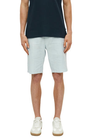 regular bermuda short met linnen lichtblauw