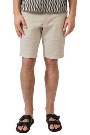 regular bermuda short met linnen beige