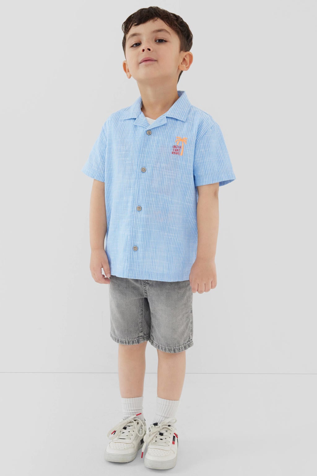 s.Oliver gestreept casual overhemd blauw