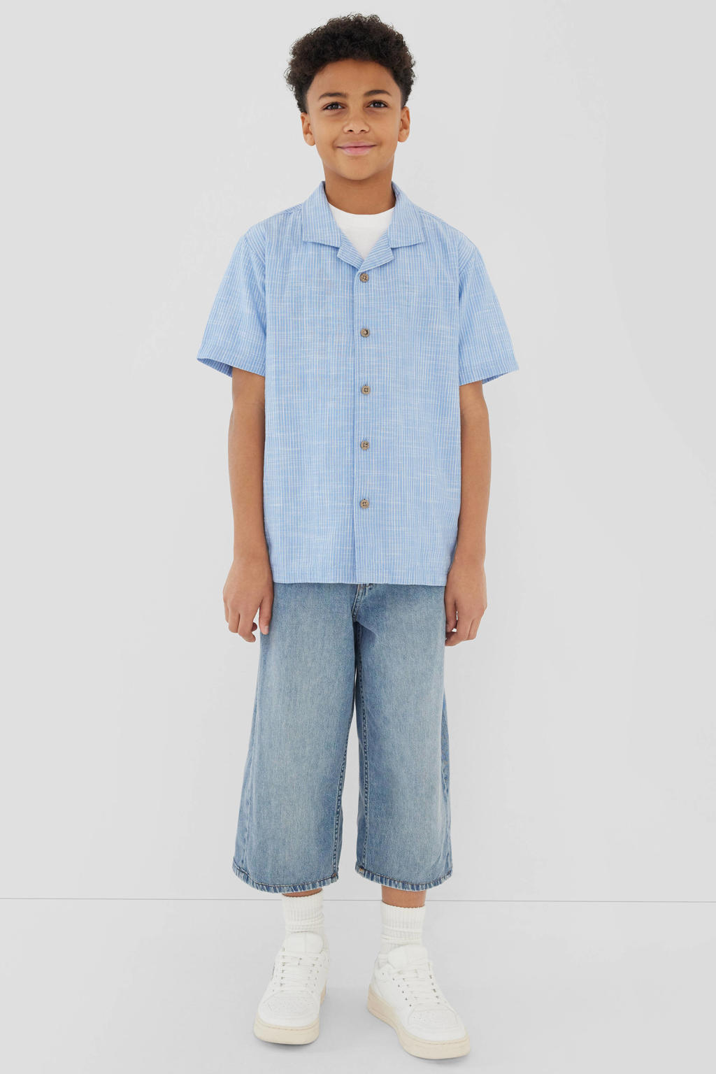 s.Oliver gestreept casual overhemd blauw