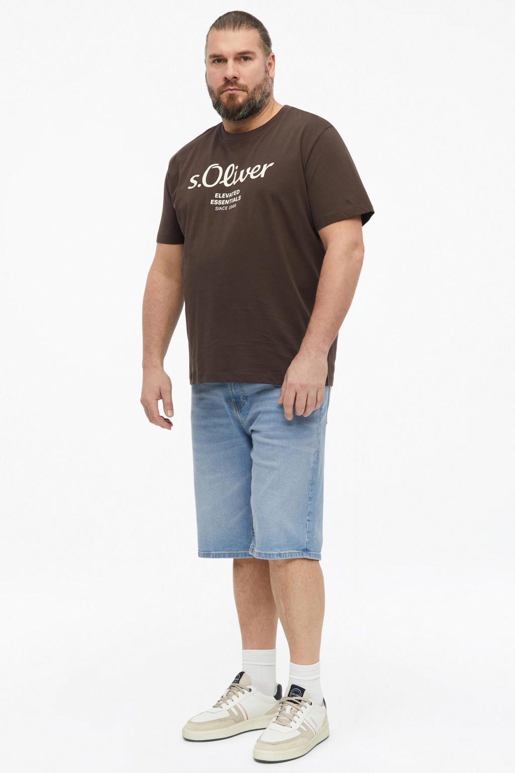 s.Oliver Big Size regular T-shirt bruin