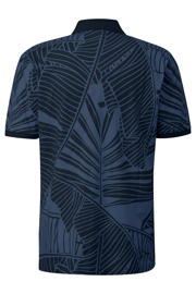 thumbnail: s.Oliver Big Size regular polo met linnen donkerblauw