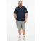 s.Oliver Big Size regular polo met linnen donkerblauw