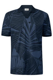 thumbnail: Donkerblauwe heren s.Oliver Big Size regular polo van linnen met korte mouwen