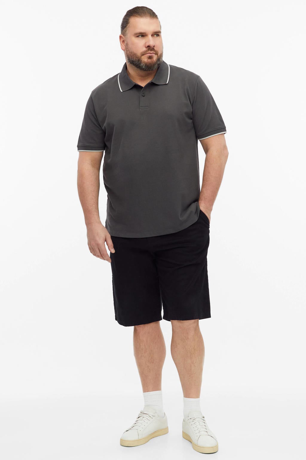 s.Oliver Big Size polo antraciet