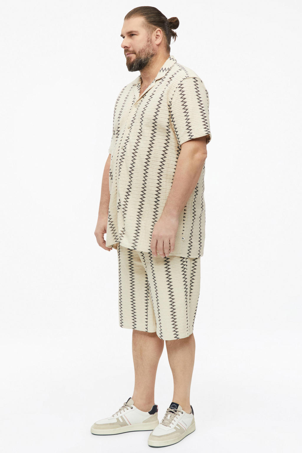 s.Oliver Big Size regular casual overhemd beige