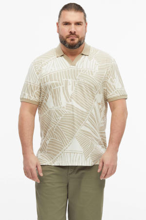 regular polo met linnen beige