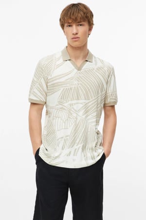 regular polo met linnen beige