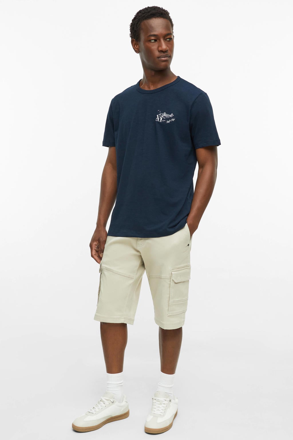 s.Oliver regular fit T-shirt met ronde hals - marine