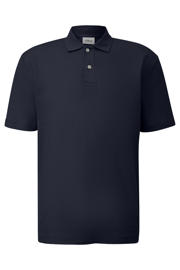 thumbnail: Donkerblauwe heren s.Oliver regular polo van katoen met effen, korte mouwen, knoopsluiting en wafel