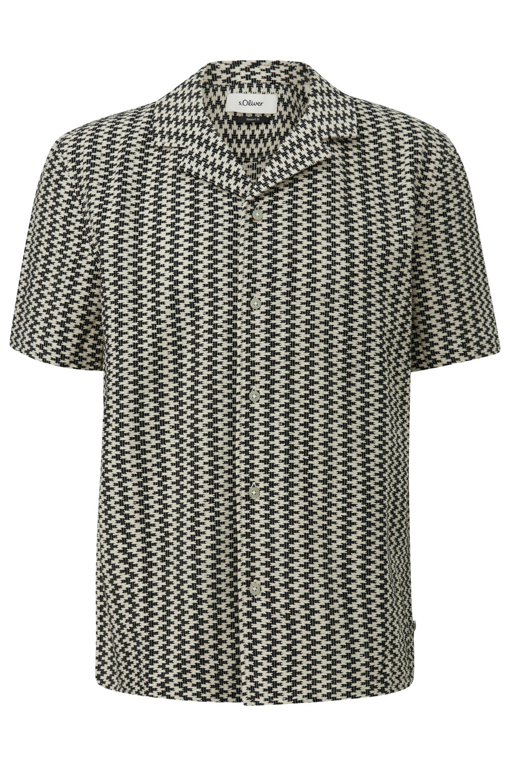 s.Oliver regular casual overhemd gebreid zwart